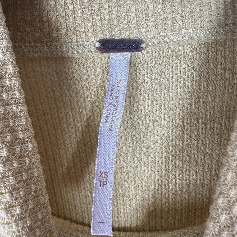Free People Switch It Up‎ Thermal Top Womens XS Crochet Yellow Multicolor Boho